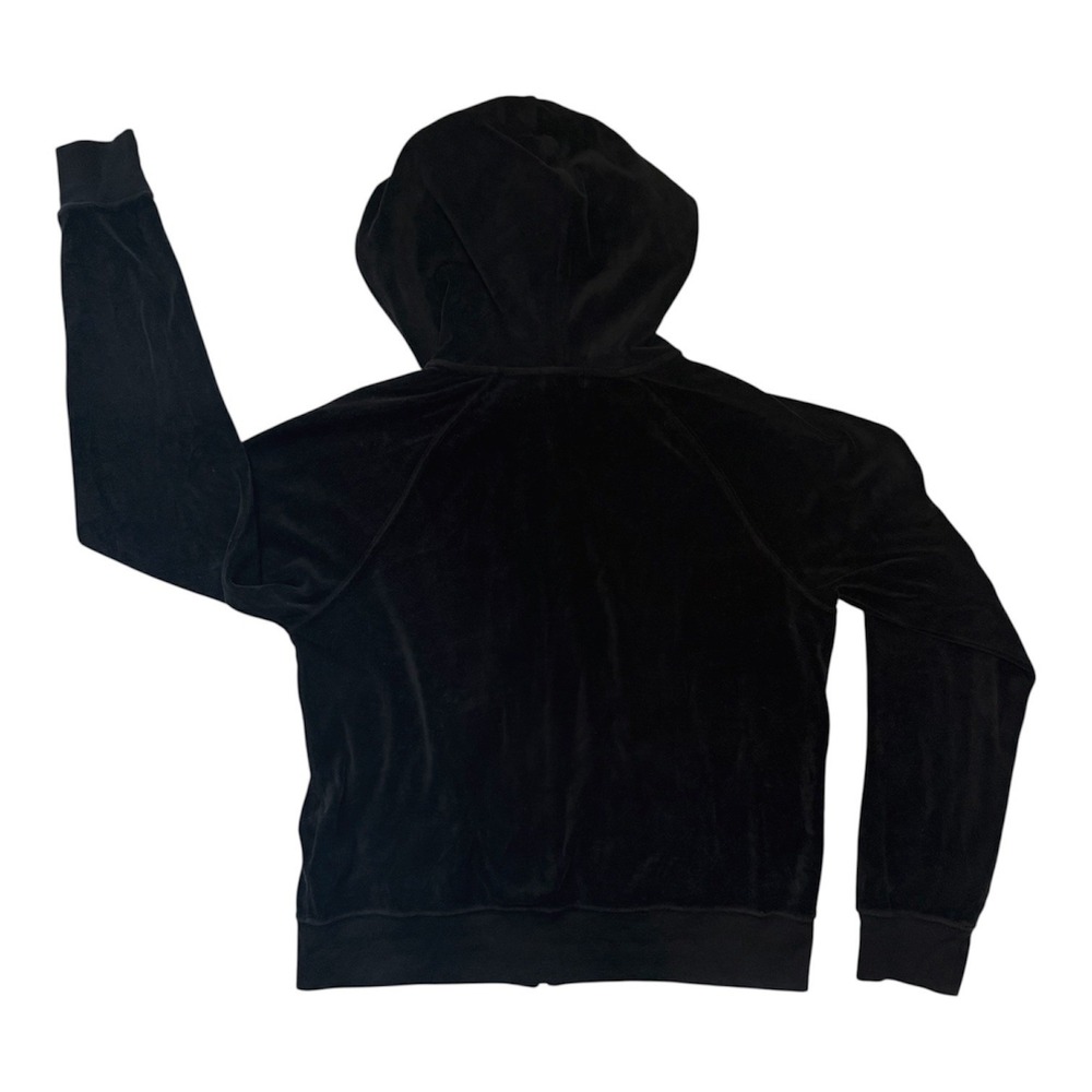 Polo Ralph Lauren Womens Black Velour Full Zip Hoodie Gold Pony Logo Size Small - Picture 3 of 8